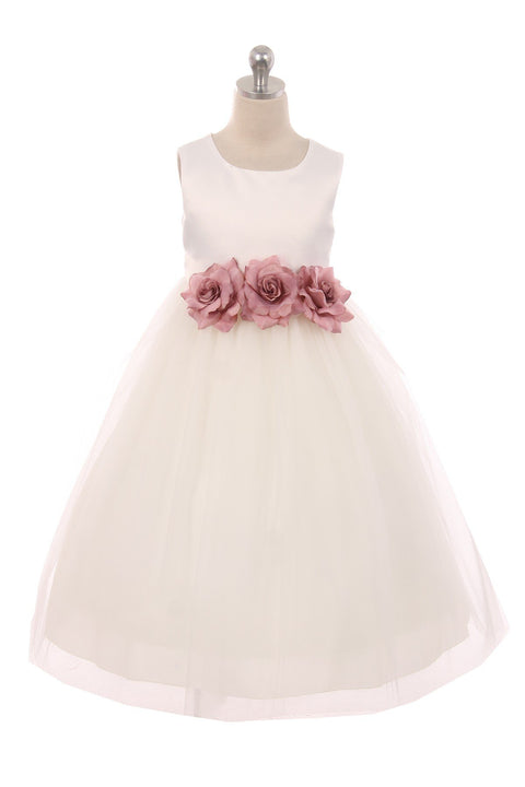 Satin 3 Flower Dress