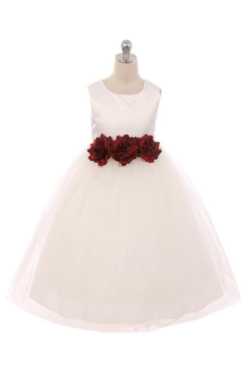 Satin 3 Flower Dress
