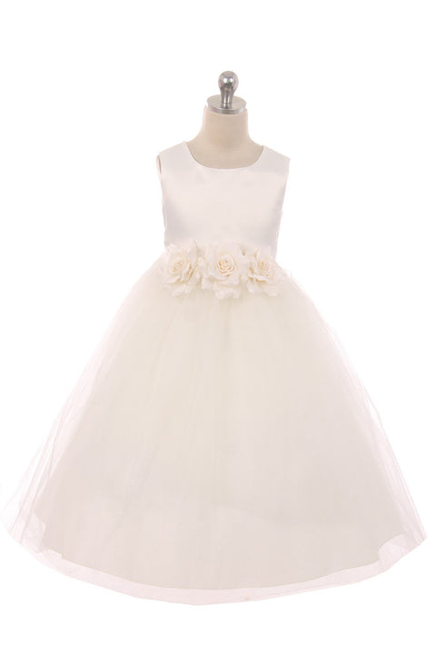 Satin 3 Flower Dress