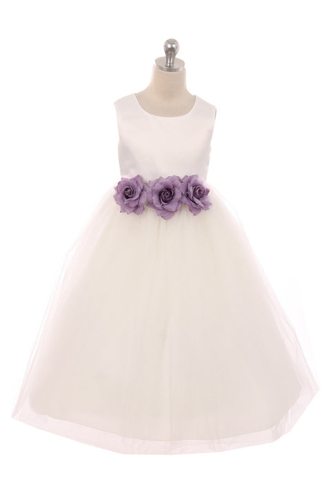 Satin 3 Flower Dress