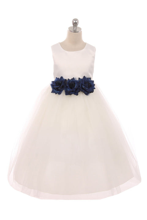 Satin 3 Flower Dress