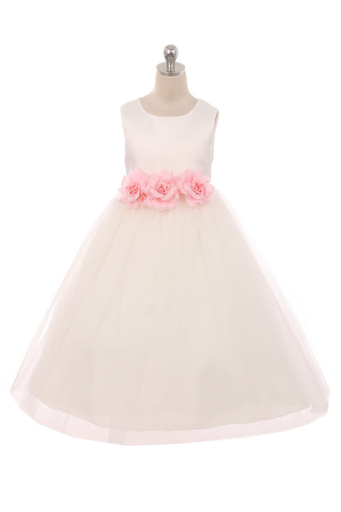 Satin 3 Flower Dress