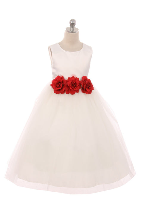 Satin 3 Flower Dress