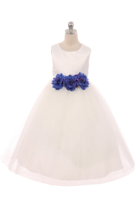 Satin 3 Flower Dress