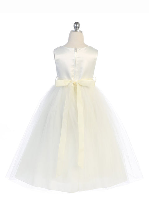 Pearl Rhinestone Satin Tulle Dress