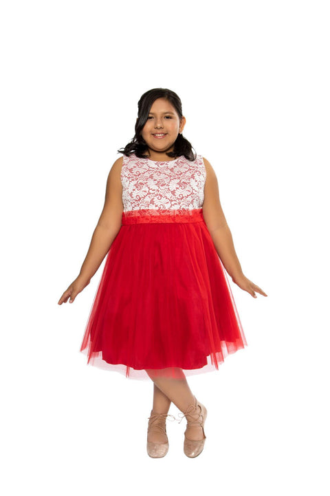 Plus Size Stretch Lace Girl Dress