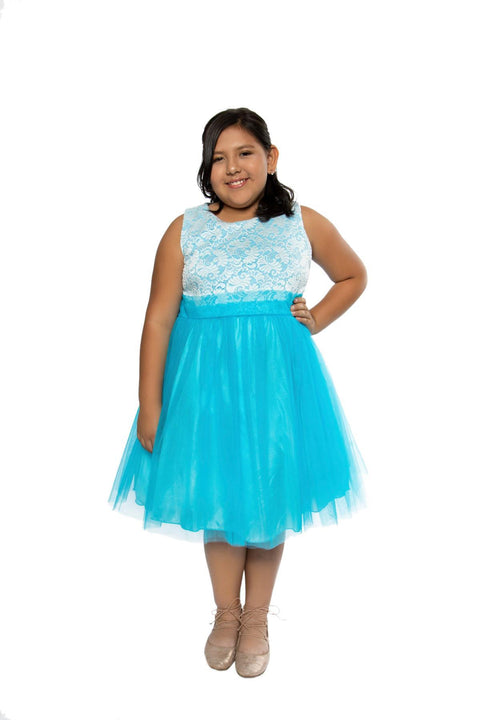 Plus Size Stretch Lace Girl Dress