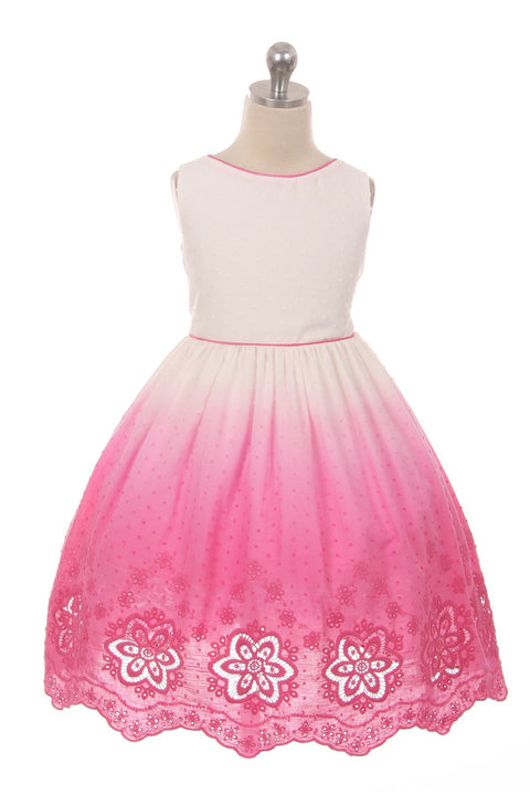 Ombre Cotton Cut Out Dress