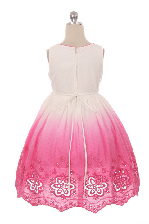 Ombre Cotton Cut Out Dress