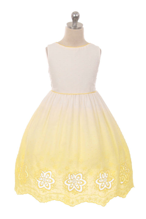 Ombre Cotton Cut Out Dress