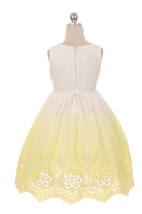 Ombre Cotton Cut Out Dress