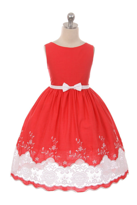 Cotton Sheer Embroidery Dress