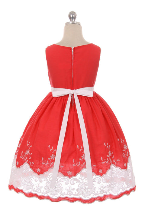 Cotton Sheer Embroidery Dress