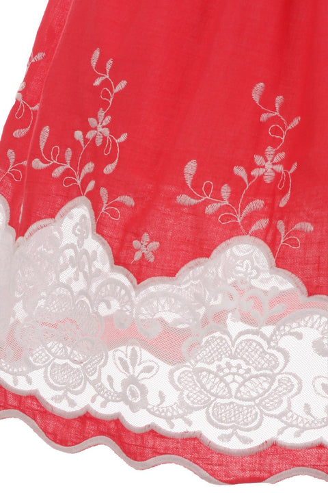 Cotton Sheer Embroidery Dress