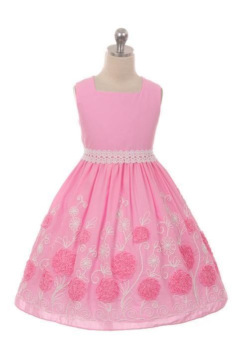 Cotton Flower Embroidery Dress