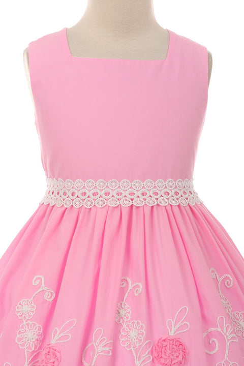 Cotton Flower Embroidery Dress