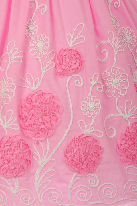 Cotton Flower Embroidery Dress