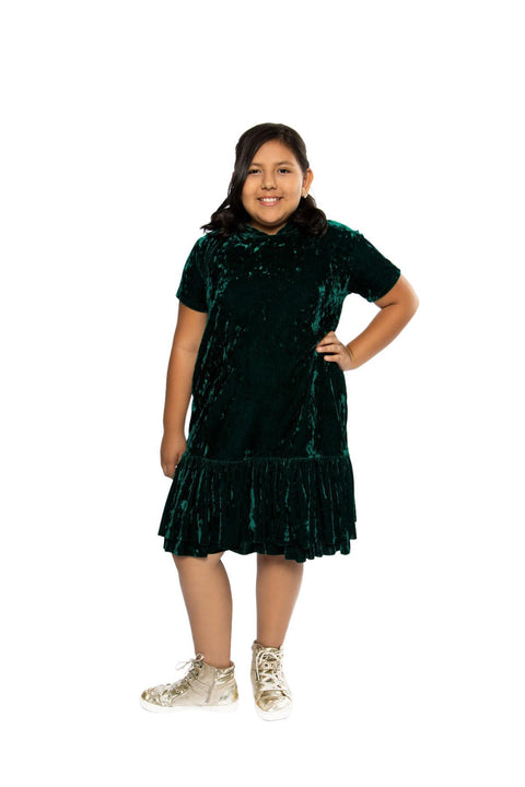 Plus Hoodie Ruffle Dress