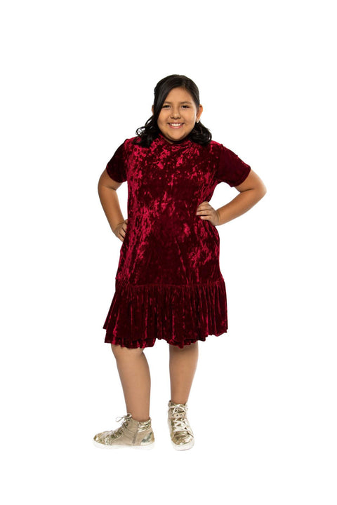 Plus Hoodie Ruffle Dress