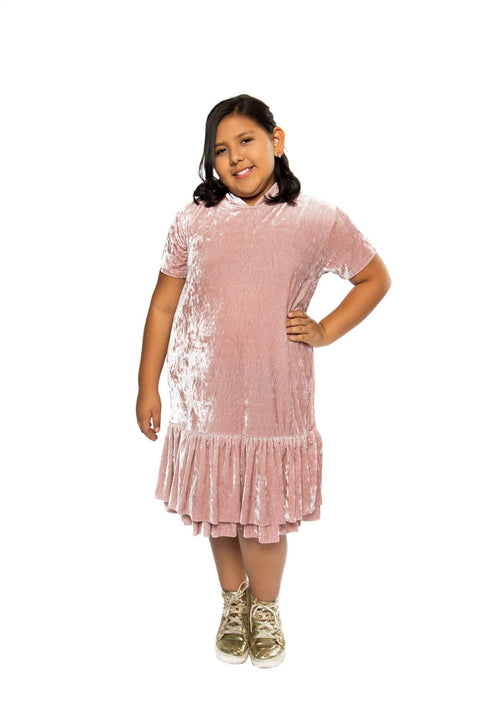 Plus Hoodie Ruffle Dress