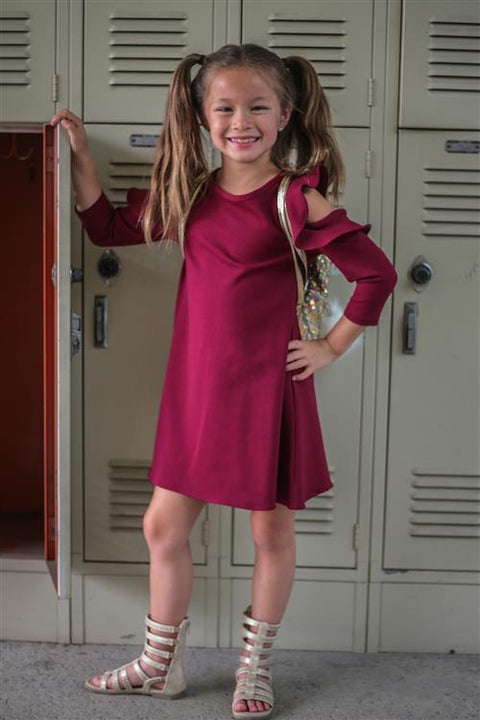 Cold Shoulder Ruffle Dress