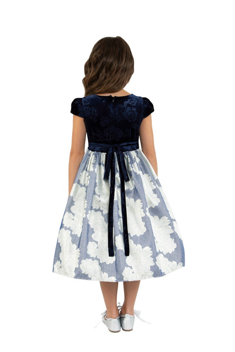 Velvet Metallic Floral Dress