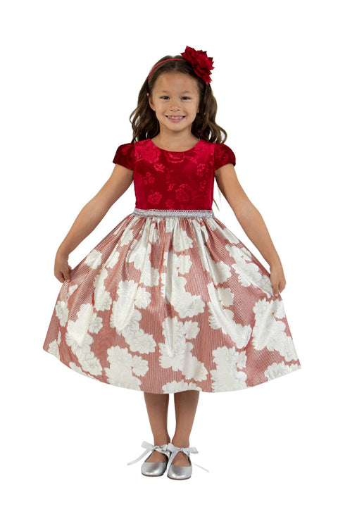 Velvet Metallic Floral Dress