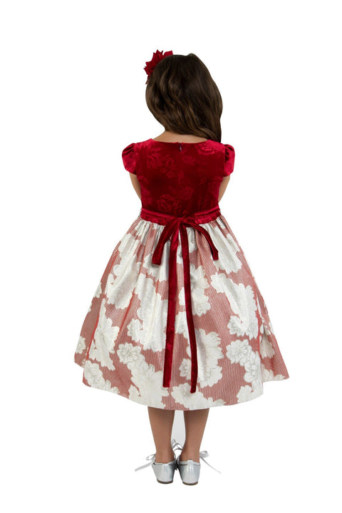 Velvet Metallic Floral Dress