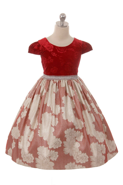 Velvet Metallic Floral Dress