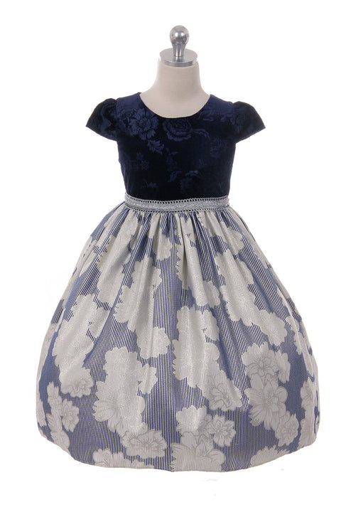 Velvet Metallic Floral Dress