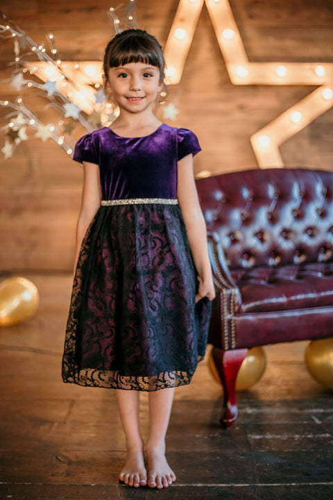 Velvet Black Lace Dress