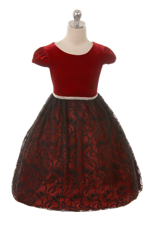 Velvet Black Lace Dress