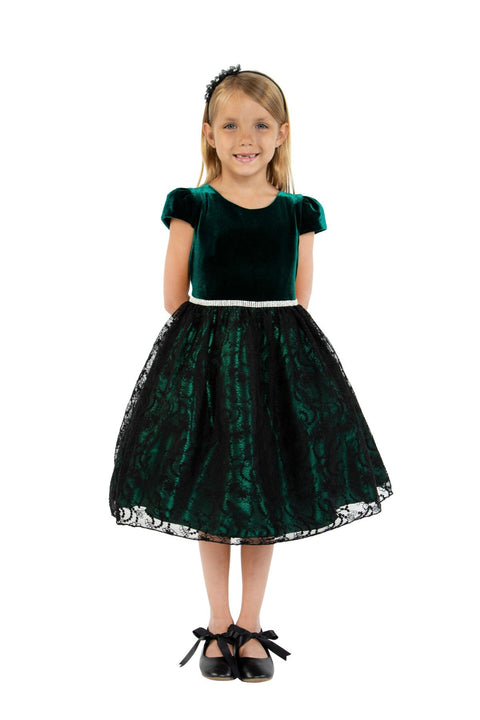 Velvet Black Lace Dress