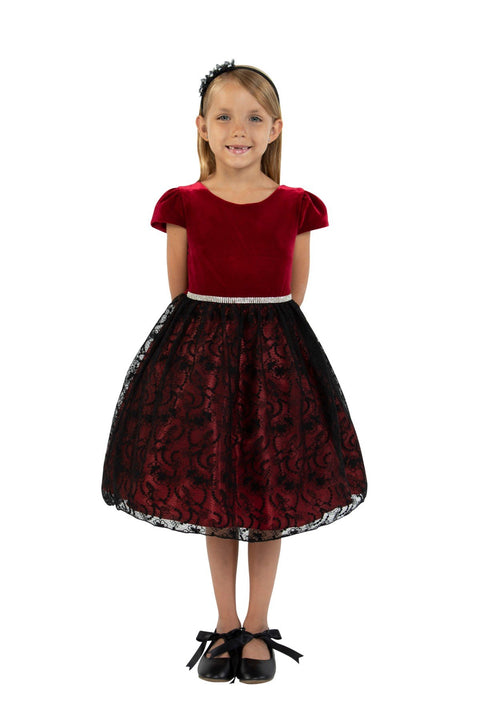 Velvet Black Lace Dress