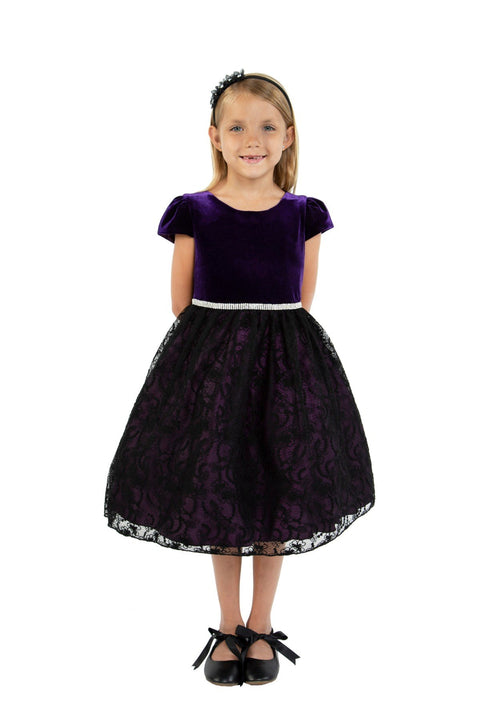 Velvet Black Lace Dress