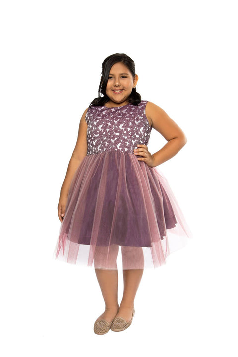 Plus Size Floral Jacquard Tulle Dress
