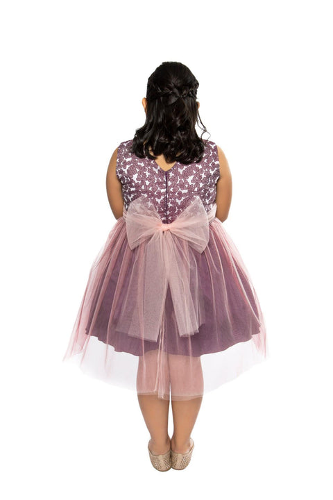 Plus Size Floral Jacquard Tulle Dress