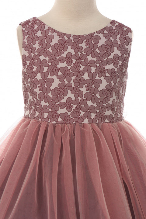 Plus Size Floral Jacquard Tulle Dress