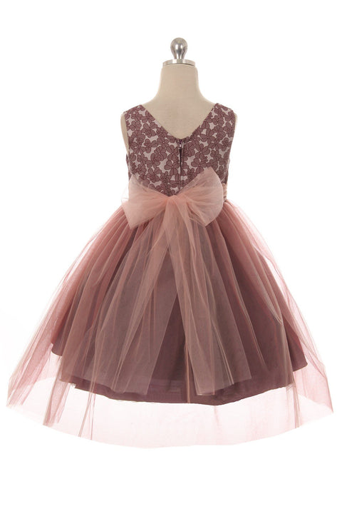 Floral Jacquard Tulle Dress
