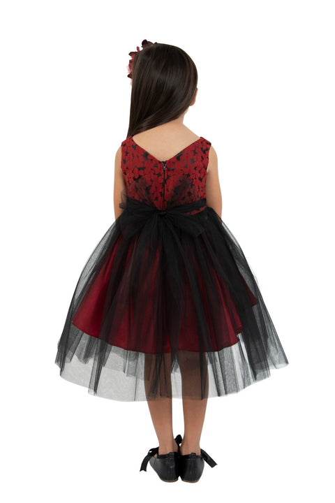 Floral Jacquard Tulle Dress