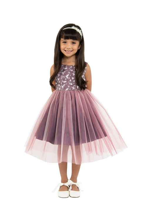 Floral Jacquard Tulle Dress