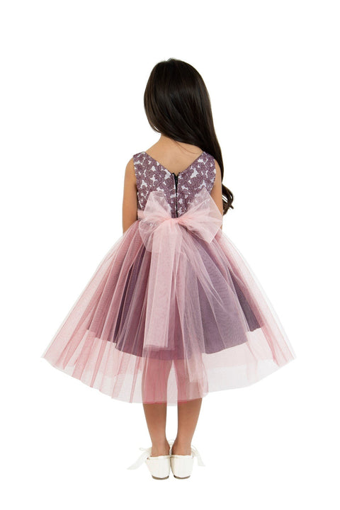 Floral Jacquard Tulle Dress