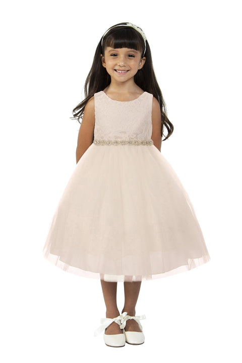 Lace Dress w/ Rhinestone Trim