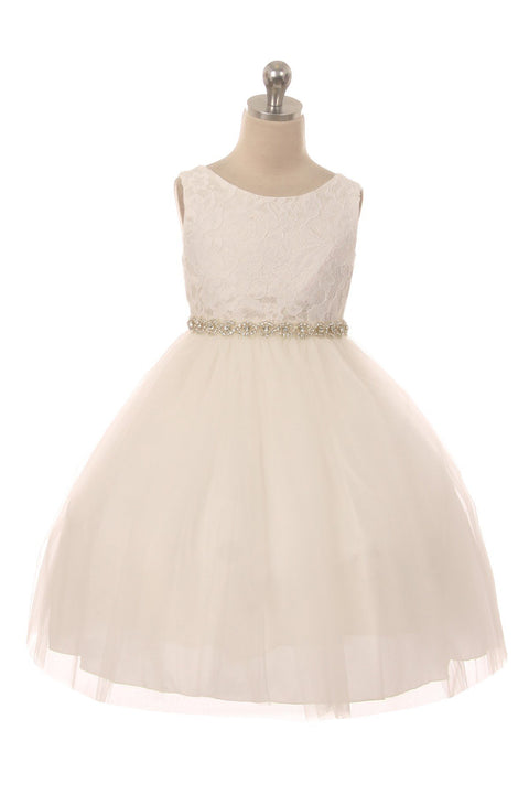 Lace Dress w/ Rhinestone Trim