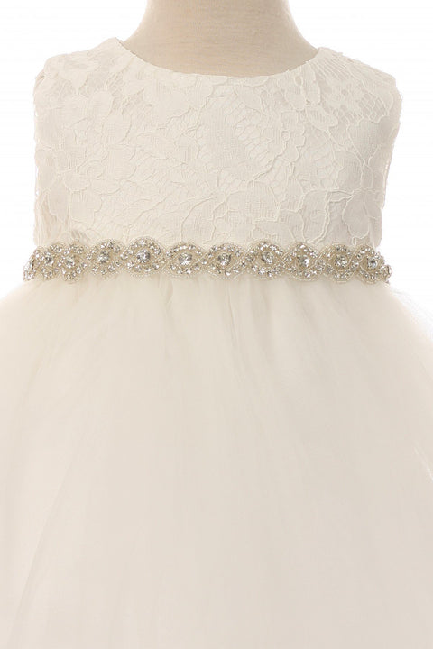 Lace Baby Dress w/ Rhinestone Trim