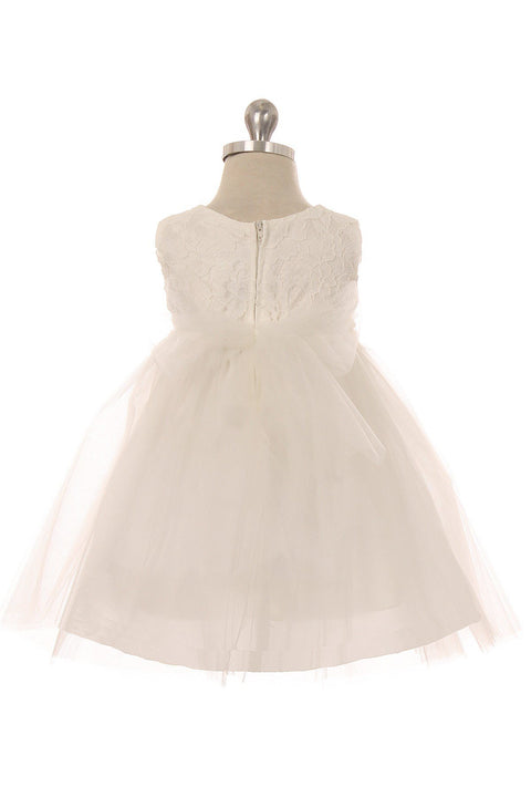 Lace Baby Dress w/ Rhinestone Trim
