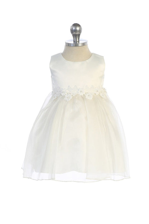 Pearl Flower Embroidery Organza Baby Dress