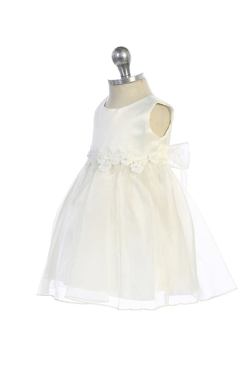 Pearl Flower Embroidery Organza Baby Dress