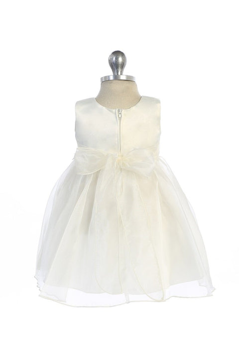 Pearl Flower Embroidery Organza Baby Dress