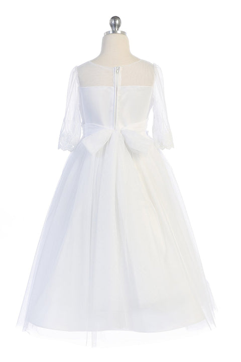 Embroidery Mesh Half Sleeve Dress